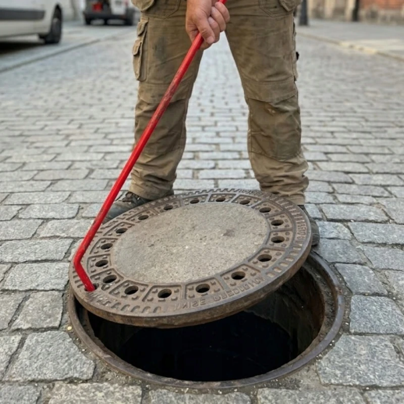 Hak klucz do otwierania włazu studni szamb pokryw kanalizacyjnych 75cm