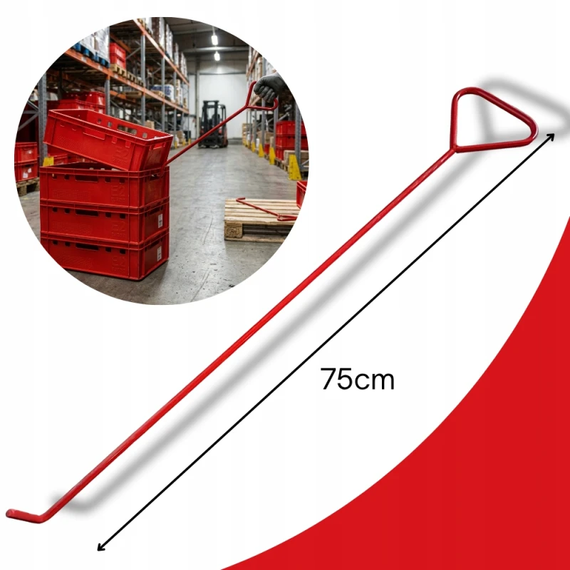Hak do ciągnięcia Pojemników i Skrzynek Stal Nierdzewna do magazynu 75cm