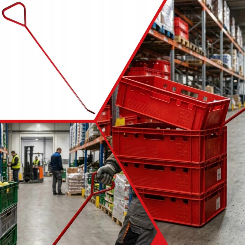 Hak do ciągnięcia Pojemników i Skrzynek Stal Nierdzewna do magazynu 75cm