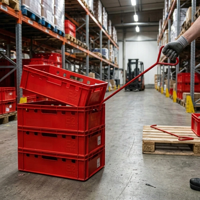 Hak do ciągnięcia Pojemników i Skrzynek Stal Nierdzewna do magazynu 75cm