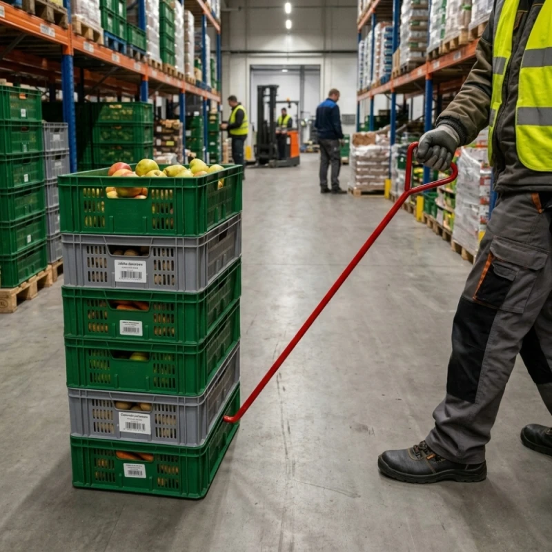 Hak do ciągnięcia Pojemników i Skrzynek Stal Nierdzewna do magazynu 75cm