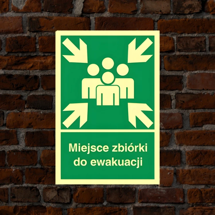 Znak PPOŻ Tabliczka Miejsce zbiórki do ewakuacji 20x30 PCV CNBOP