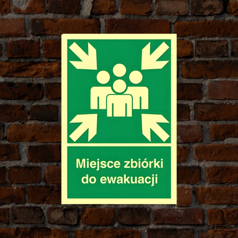 Znak PPOŻ Tabliczka Miejsce zbiórki do ewakuacji 20x30 PCV CNBOP