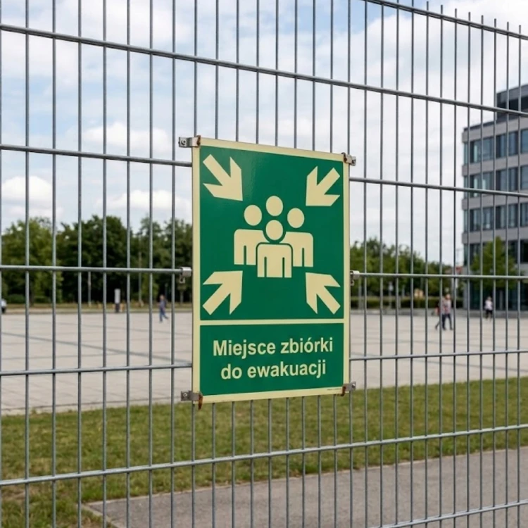 Znak PPOŻ Tabliczka Miejsce zbiórki do ewakuacji 20x30 PCV CNBOP