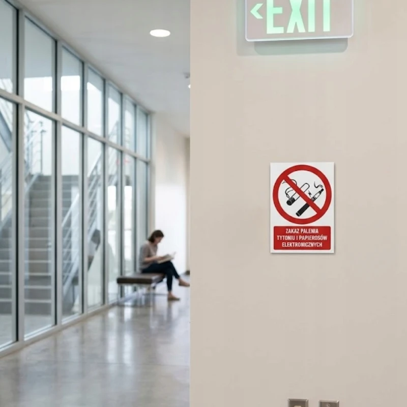 Znak Zakaz palenia tytoniu i papierosów elektronicznych 10,5x14,8cm PCV 1mm
