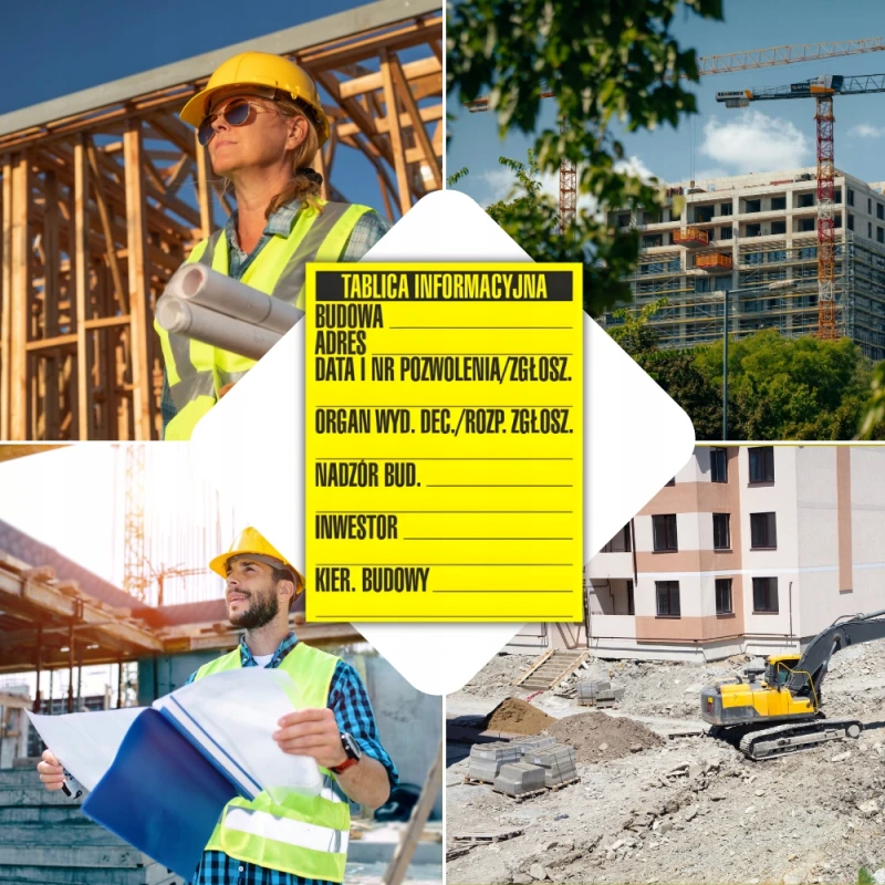 Tablica Informacyjna Budowlana TABLICA BUDOWLANA TABLICA INFORMACYJNA 50x65