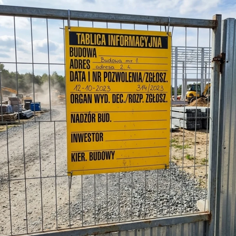 Tablica Informacyjna Budowlana TABLICA BUDOWLANA TABLICA INFORMACYJNA 50x65