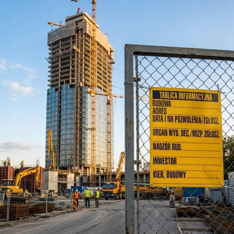 Tablica Informacyjna Budowlana TABLICA BUDOWLANA TABLICA INFORMACYJNA 50x65