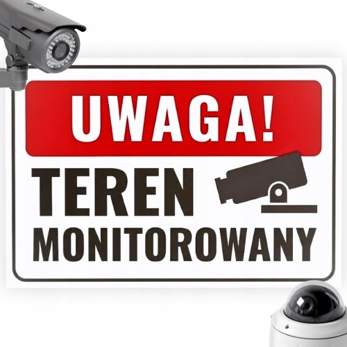 Tabliczka Teren Monitorowany Obiekt Monitorowany Teren Chroniony PCV 30x20
