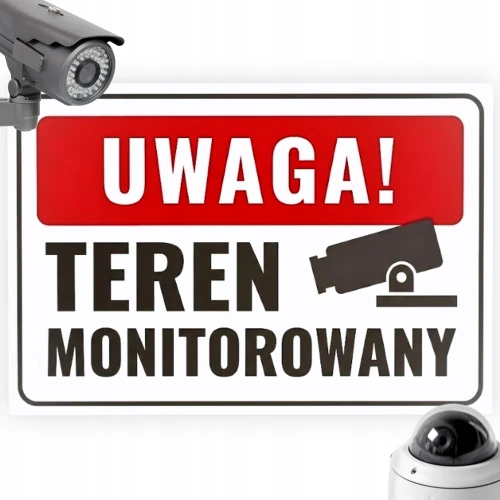 Tabliczka Teren Monitorowany Obiekt Monitorowany Teren Chroniony PCV 30x20