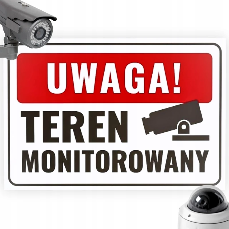 Tabliczka Teren Monitorowany Obiekt Monitorowany Teren Chroniony PCV 30x20
