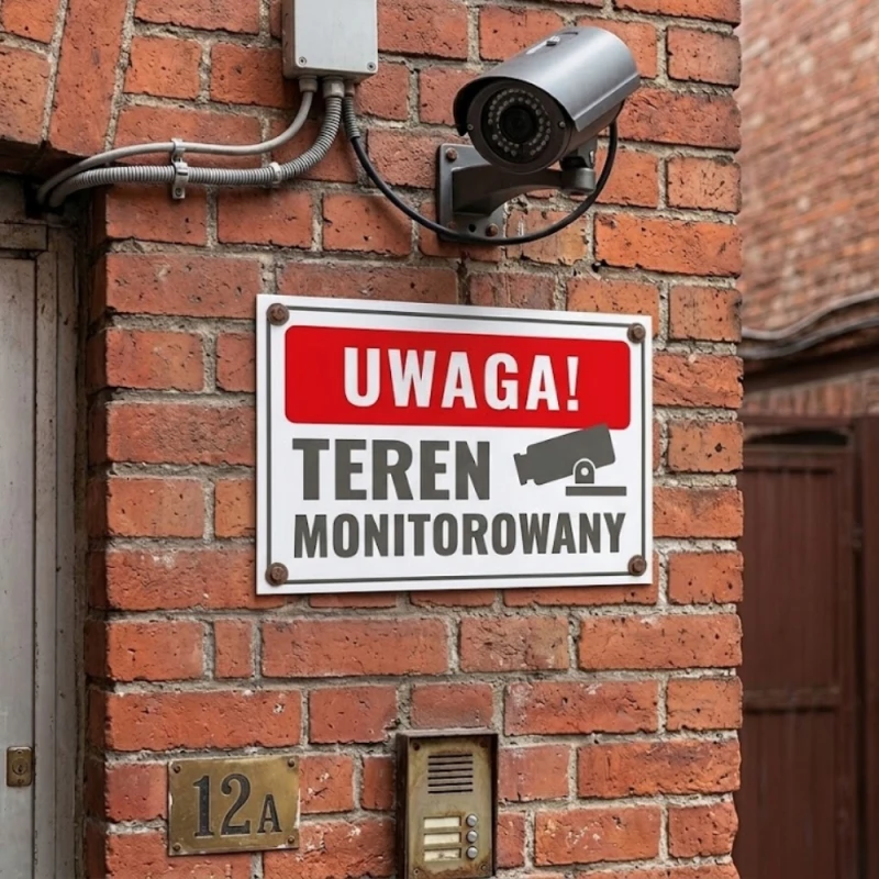 Tabliczka Teren Monitorowany Obiekt Monitorowany Teren Chroniony PCV 30x20