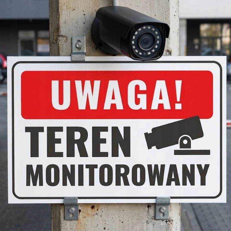 Tabliczka Teren Monitorowany Obiekt Monitorowany Teren Chroniony PCV 30x20