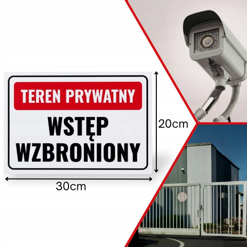 Tabliczka Znak Teren Prywatny Wstęp Wzbroniony Zakaz Wstępu 30x20 cm PCV
