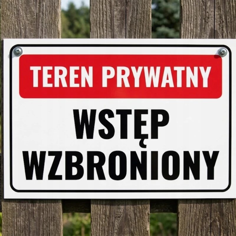 Tabliczka Znak Teren Prywatny Wstęp Wzbroniony Zakaz Wstępu 30x20 cm PCV