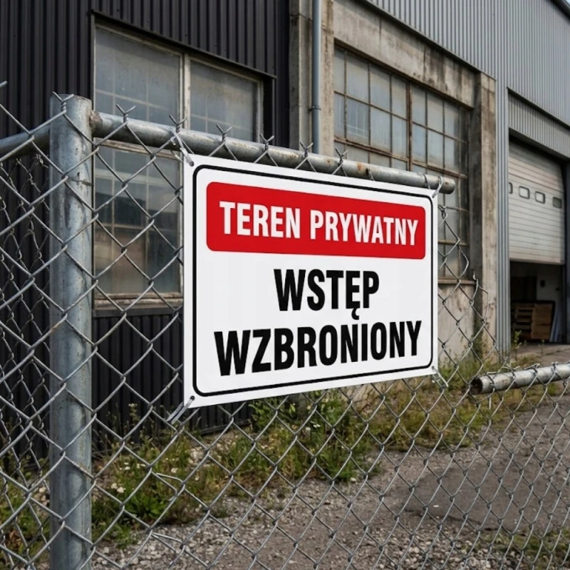 Tabliczka Znak Teren Prywatny Wstęp Wzbroniony Zakaz Wstępu 30x20 cm PCV
