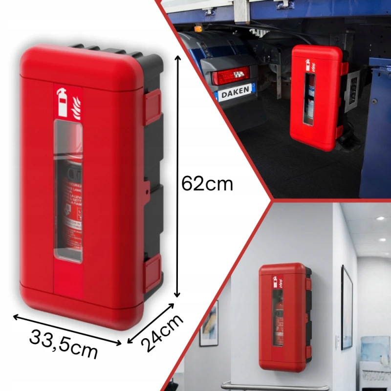 Skrzynka Szafka na gaśnicę 6L 6kg REGON Czerwona Pojemnik ADR TIR MAGAZYN