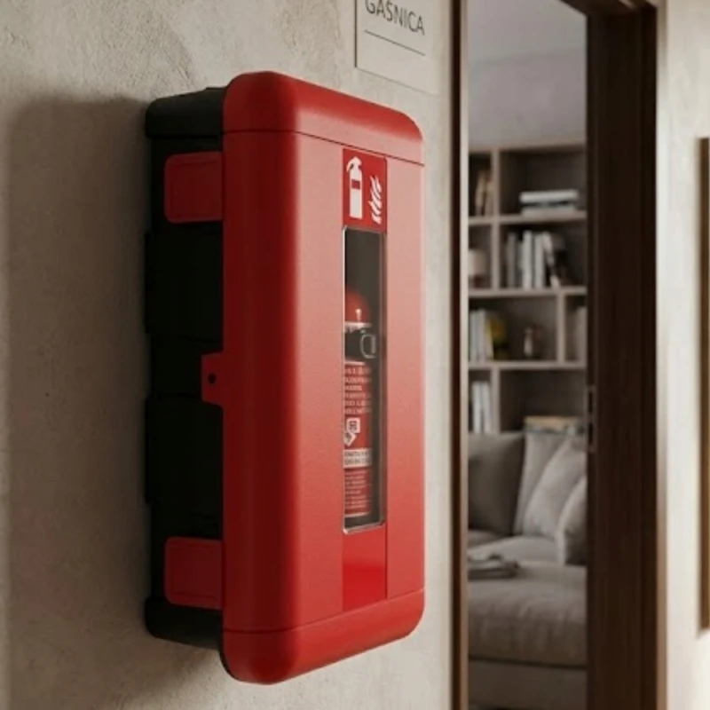 Skrzynka Szafka na gaśnicę 6L 6kg REGON Czerwona Pojemnik ADR TIR MAGAZYN