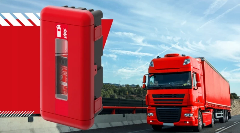 Skrzynka Szafka na gaśnicę 6L 6kg REGON Czerwona Pojemnik ADR TIR MAGAZYN