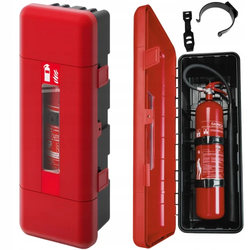 Skrzynka Szafka na gaśnicę 9 - 12kg REGON Czerwona Pojemnik ADR TIR MAGAZYN