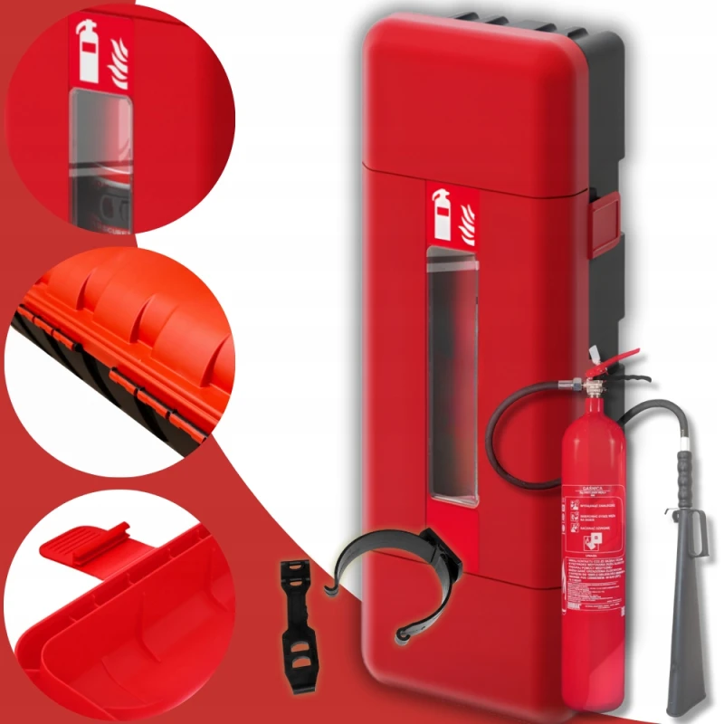Skrzynka Szafka na gaśnicę 9 - 12kg REGON Czerwona Pojemnik ADR TIR MAGAZYN