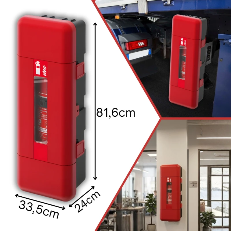 Skrzynka Szafka na gaśnicę 9 - 12kg REGON Czerwona Pojemnik ADR TIR MAGAZYN