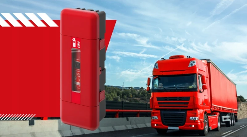 Skrzynka Szafka na gaśnicę 9 - 12kg REGON Czerwona Pojemnik ADR TIR MAGAZYN