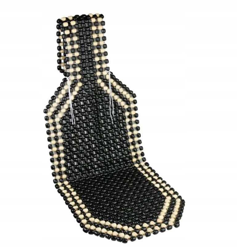 POKROWIEC MATA na FOTEL samochodowy KORALIKOWA na SIEDZENIE drewniana