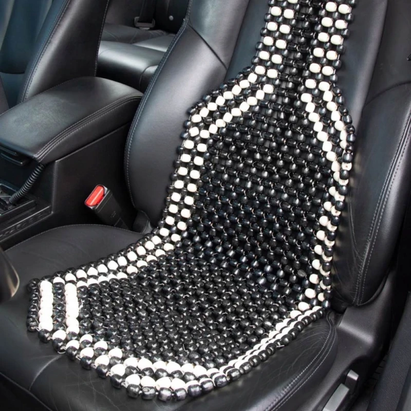 POKROWIEC MATA na FOTEL samochodowy KORALIKOWA na SIEDZENIE drewniana