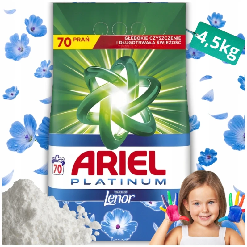 ARIEL proszek do prania 70 prań PLATINUM Touch of Lenor Uniwersalny 4,55kg