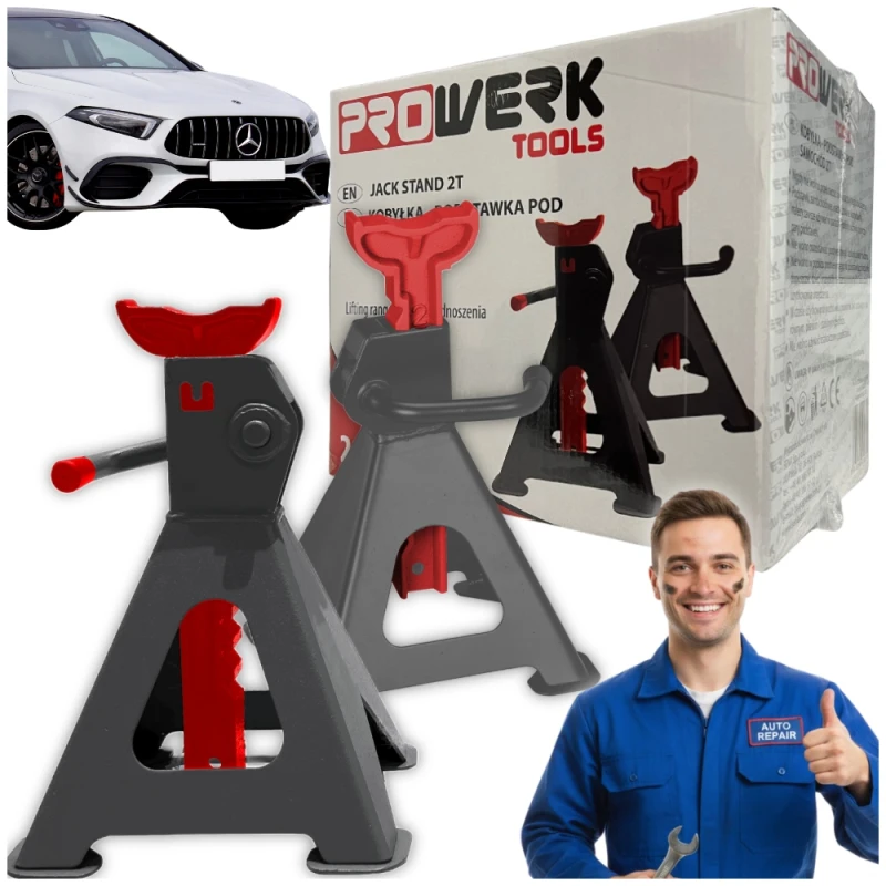 Podstawki warsztatowe Kobyłki samochodowe 2T 256-411mm z Blokadą 2szt