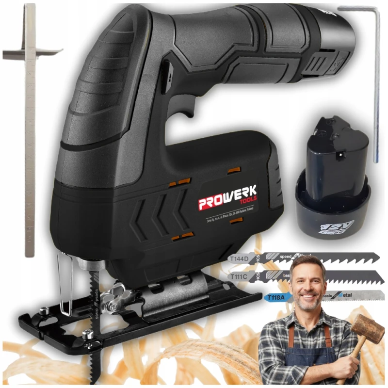 WYRZYNARKA DO DREWNA AKUMULATOROWA DO STALI 12V 1,5Ah BRZESZCZOT MOC SDS