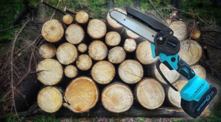 Piła Łańcuchowa Akumulatorowa Mini Pilarka Gałęziówka 2x AKU 6" 8" ZESTAW