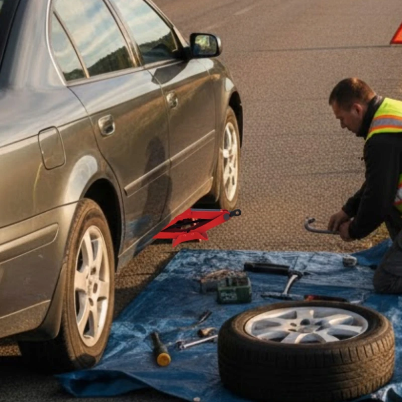 PODNOŚNIK SAMOCHODOWY 1T TRAPEZOWY MOCNY LEWAREK DO WYMIANY KÓŁ 1000 kg