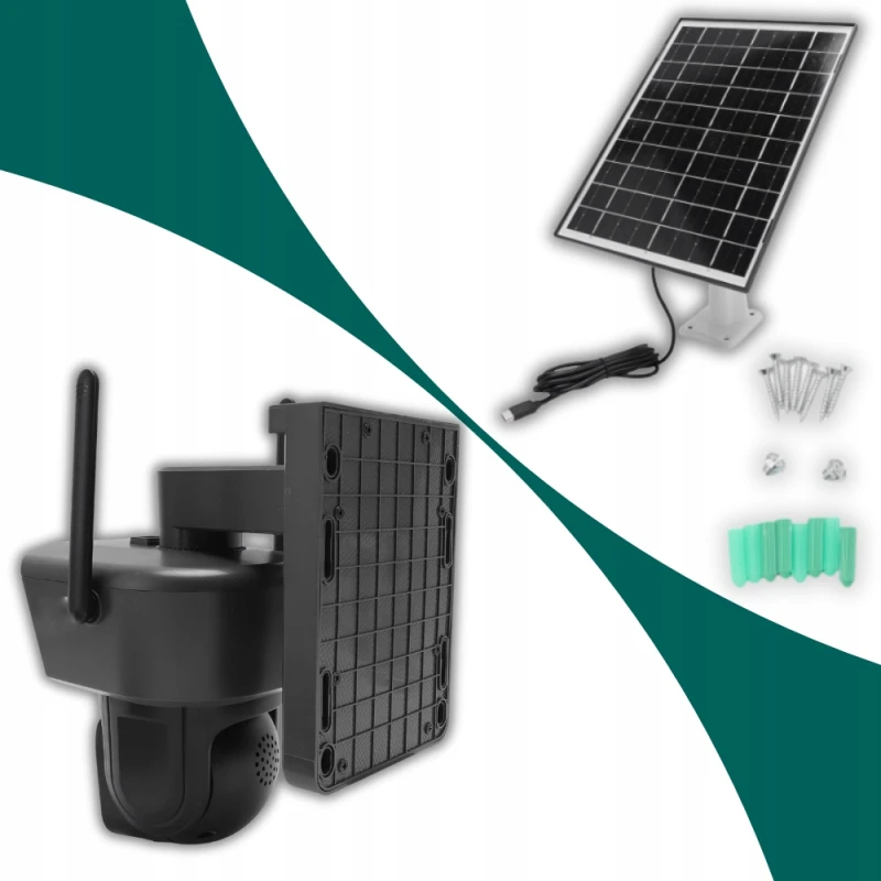 Kamera Solarna Obrotowa 2 Obiektywy 8MPx 4G LTE Zewnętrzna Bezprzewodowa