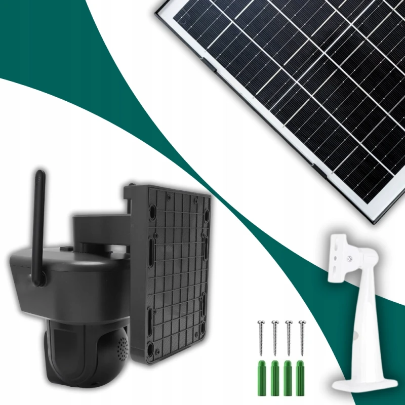 Kamera Solarna Obrotowa 2 Obiektywy 8MPx 4G LTE Zewnętrzna Bezprzewodowa