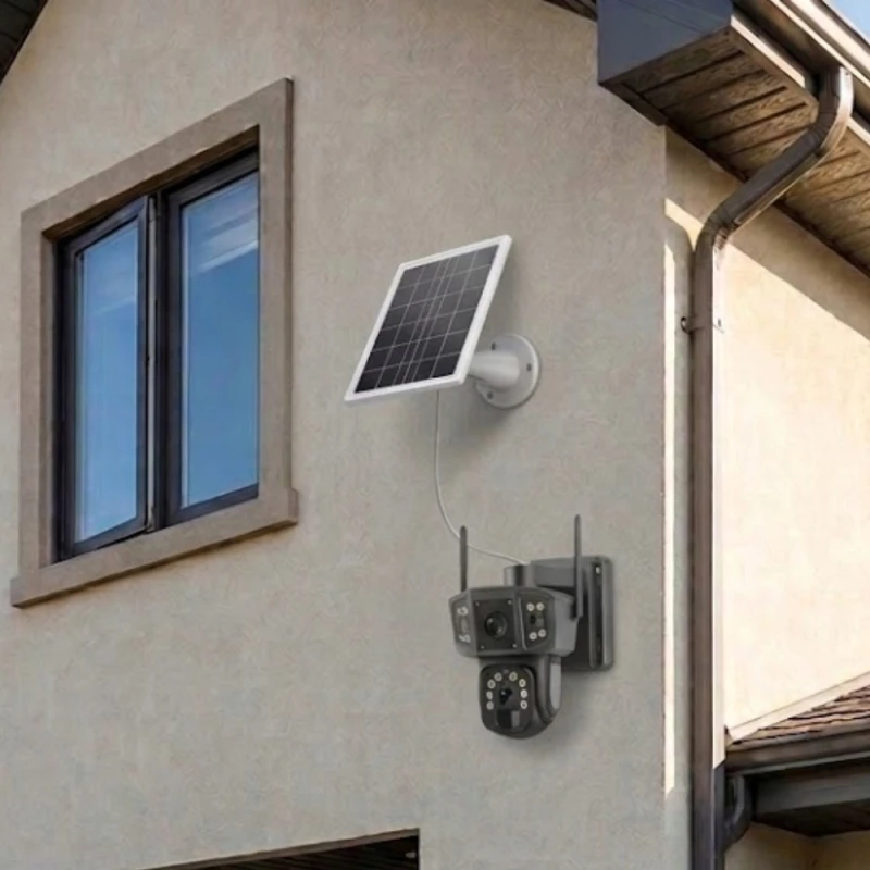 Kamera Solarna Obrotowa 2 Obiektywy 8MPx 4G LTE Zewnętrzna Bezprzewodowa