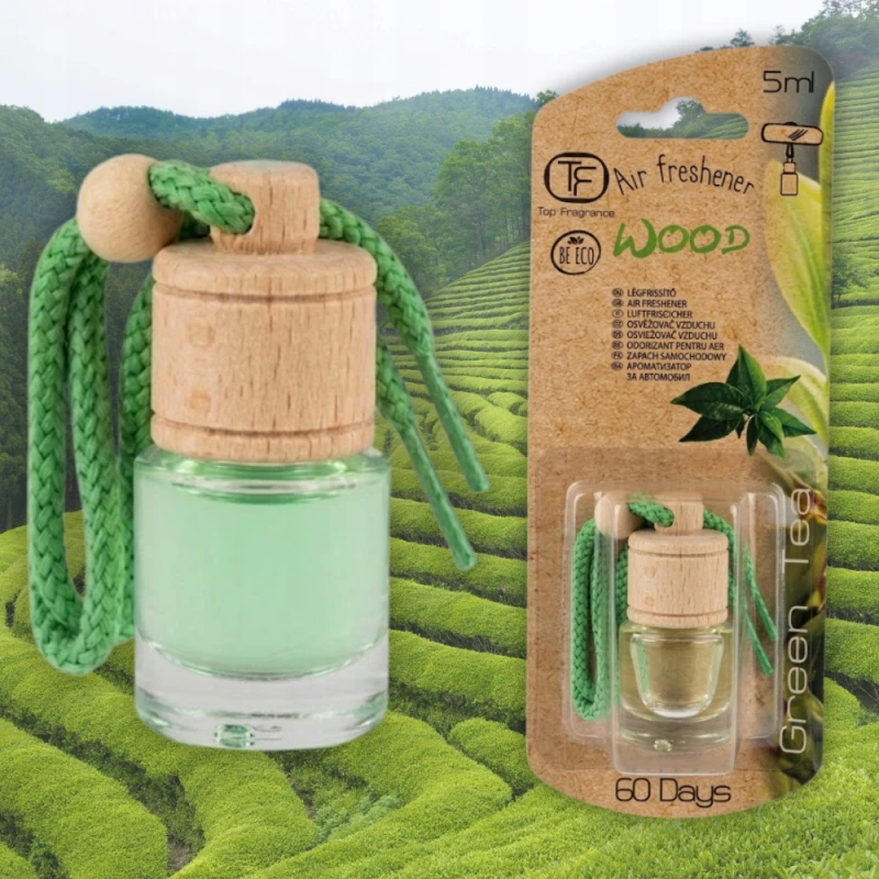 Zapach do auta Zawieszka zapachowa Green Tea TOP FRAGRANCE WOOD 5ml 60 dni