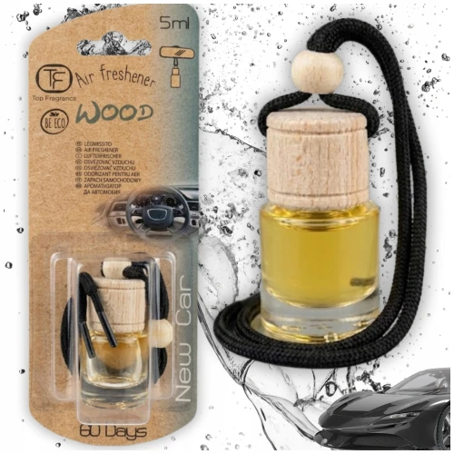 Zapach do auta Zawieszka zapachowa New Car TOP FRAGRANCE WOOD 5ml 60 dni