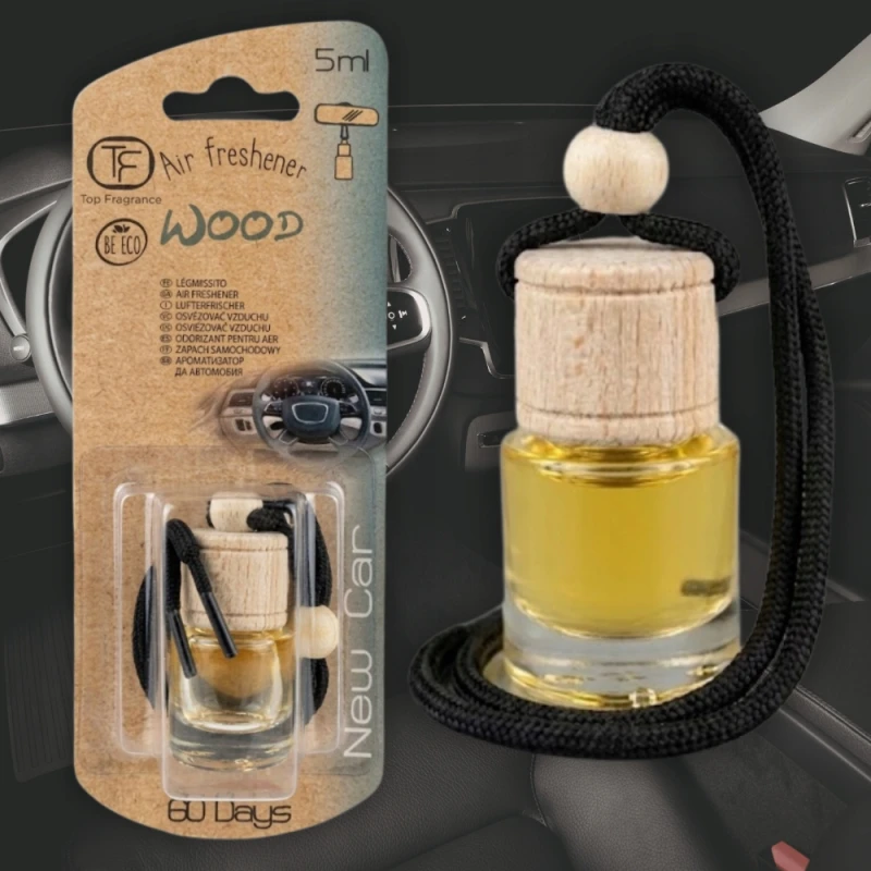 Zapach do auta Zawieszka zapachowa New Car TOP FRAGRANCE WOOD 5ml 60 dni