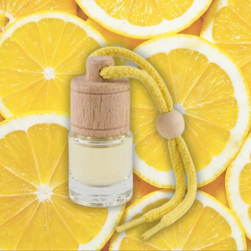 Zapach do auta Zawieszka zapachowa Lemon TOP FRAGRANCE WOOD 5ml 60 dni
