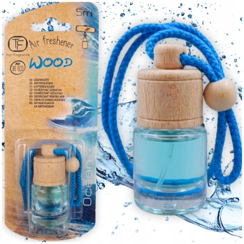 Zapach do auta Zawieszka zapachowa Ocean TOP FRAGRANCE WOOD 5ml 60 dni