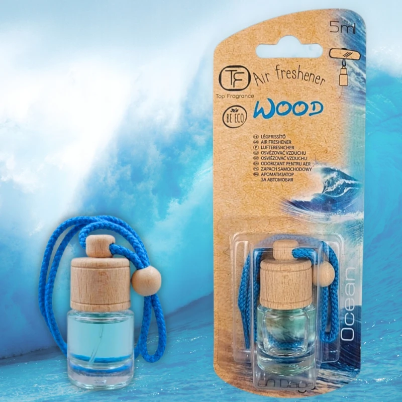 Zapach do auta Zawieszka zapachowa Ocean TOP FRAGRANCE WOOD 5ml 60 dni