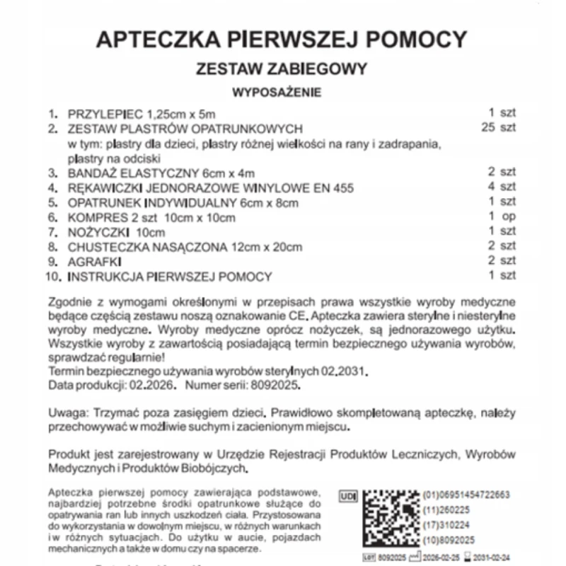 Apteczka Motocyklowa Turystyczna Rowerowa Podróżnicza Pierwszej Pomocy CE