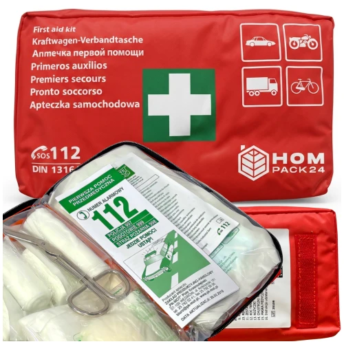 Apteczka Samochodowa Pierwszej Pomocy Wodoodporna DIN13164 UE CE