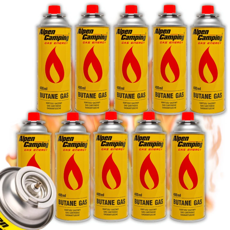 Kartusz Gazowy nabój Gaz do kuchenki palnika 400ml 227g Alpen Camping 10szt