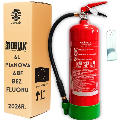 Gaśnica Pianowa 6L ABF + Uchwyt BEZ FLUORU Kuchenna Gasi Tłuszcze 2026r