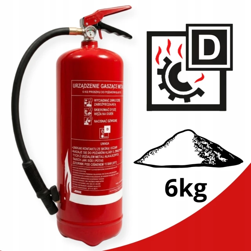 URZĄDZENIE GAŚNICZE DO METALU MAGNEZU ALUMINIUM TYTANU 6KG D + WIESZAK