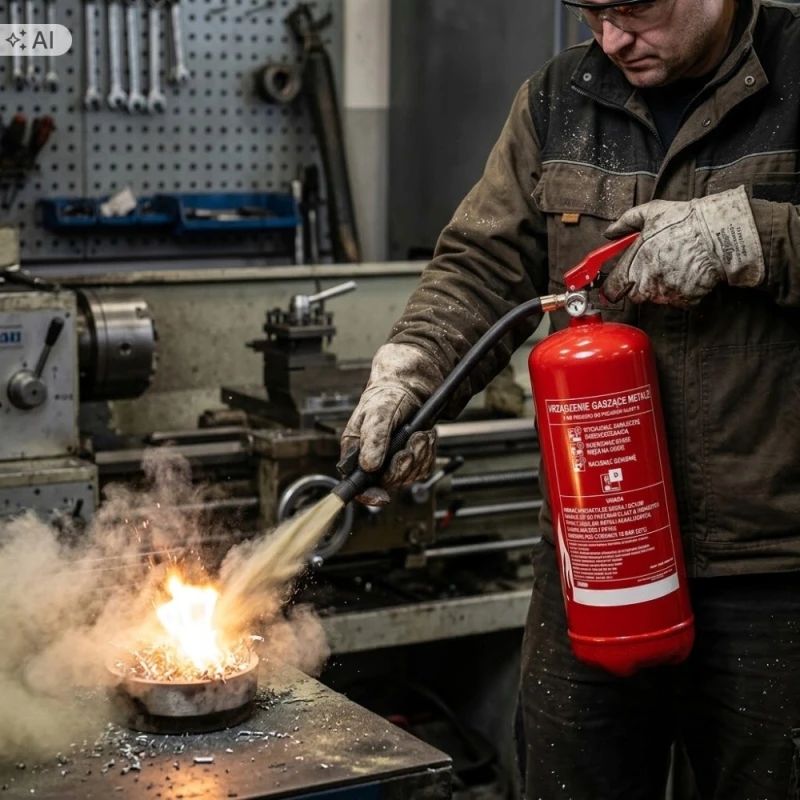 URZĄDZENIE GAŚNICZE DO METALU MAGNEZU ALUMINIUM TYTANU 6KG D + WIESZAK