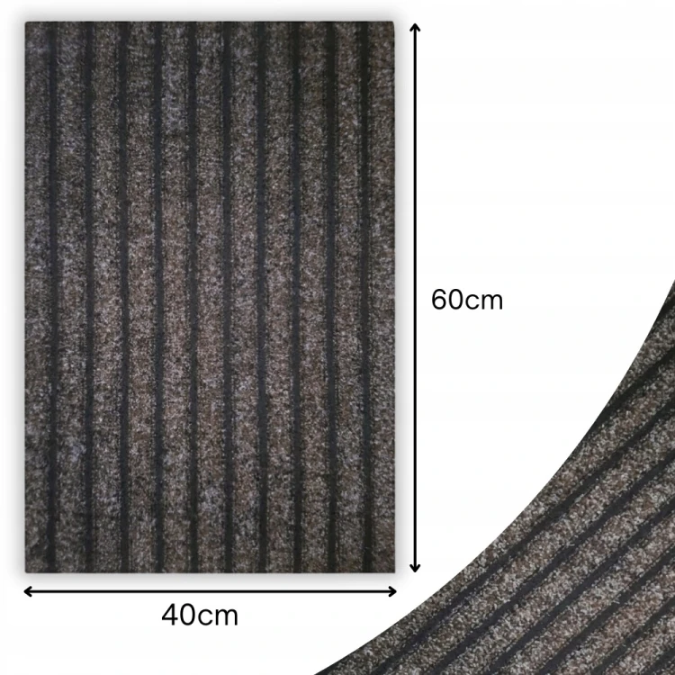 Wycieraczka Pod Drzwi Zewnętrzna Wewnętrzna 40x60 Brązowo-Czarna